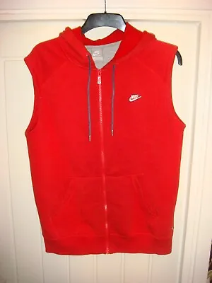 Buy Nike Sportswear Sleeveless Full Zip Hoodie Hooded Top - Red - Medium - S14 • 8.99£
