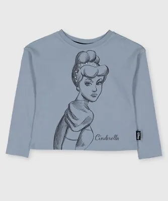 Buy Disney Princess Cinderella Blue With Pearls In Hair Long Sleeve T-shirt Age 9 • 5.99£