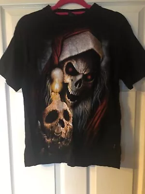 Buy Alternative Christmas Tshirt Skull Santa Spiral Direct Size M • 0.99£