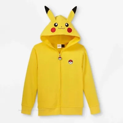 Buy Pokemon Boys Hoodie Jacket Size 4-16 Zip Girl Kids Pikachu Costume Halloween NWT • 23.58£
