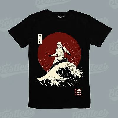 Buy Men/Women/Kids Funny Japanese Stormtrooper Riding Wave Star Wars Tee T-Shirt • 23.95£