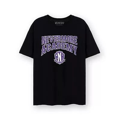 Buy Wednesday Womens/Ladies Nevermore Academy T-Shirt NS7593 • 16.59£