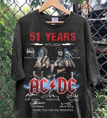 Buy Vintage 51 Years AC/DC 1973-2024 Shirt,Ac/dc Band Tour 2024 ,Rock And Roll,Gift • 20.77£