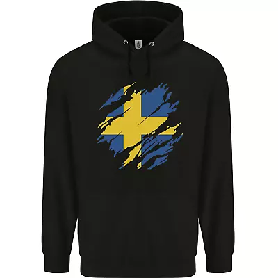Buy Torn Swedish Flag Sweden Day Football Childrens Kids Hoodie • 17.99£