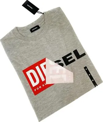 Buy Diesel T-Diego Men's Double Logo Cotton T Shirt Short Sleeve Crew Neck Tee_Grey • 29.99£
