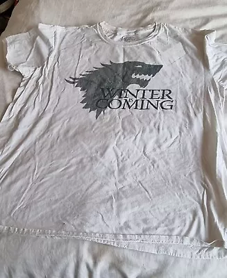 Buy Game Of Thrones. Winter Is Coming. White Tshirt. XL • 3.99£