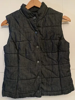 Buy Converse Puffer Vest Womens Medium One Star Black Cotton Polyester • 12.34£