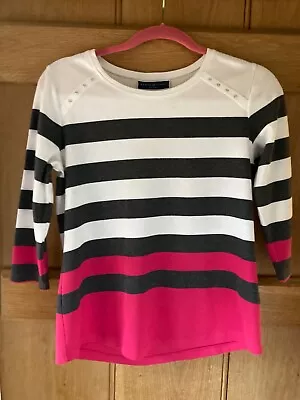 Buy Womens Karen Scott Striped  T Shirt Petite Small  • 6.99£