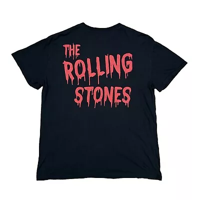 Buy THE ROLLING STONES Lips Logo Rock Band T Shirt Black XL VGC • 9.95£