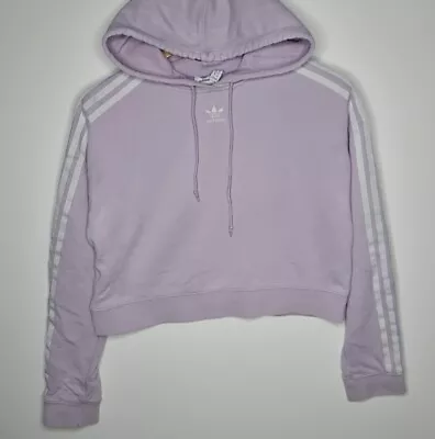 Buy Adidas Crop Hoodie UK 6 Purple Short Summer Gym Womens Pullover Trefoil Centre  • 9£