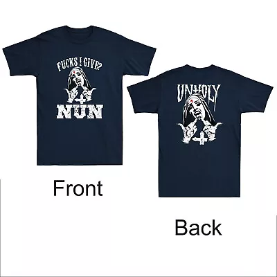 Buy Unholy Nun F I Give? Nun Funny Satanic Tattoos Unholy Evil Vintage Men's T-Shirt • 17.99£