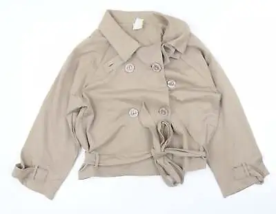 Buy NEXT Womens Beige Pea Coat Jacket Size 12 Button • 7.50£