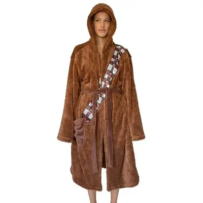 Buy Star Wars Chewbacca Hooded Bathrobe For Adults One Size Fits Most • 96.42£
