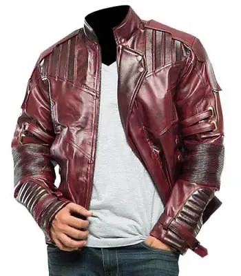 Buy Guardians Of The Galaxy 2 Star Lord Chris Pratt Maroon Real Leather Jacket • 71.34£