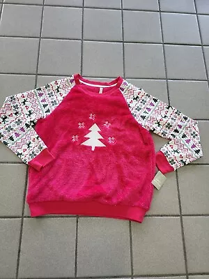Buy NWT Juniors Medium Simple Pleasures Raglan Christmas Soft Crewneck Sweatshirt • 15.11£