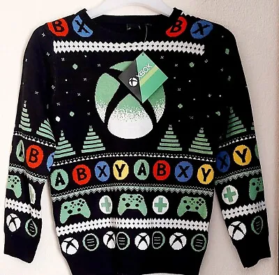 Buy XBOX Boys Gaming Jumper Xmas Fairisle Gaming Sweater Jumper Age 10/11 Yrs • 14.99£