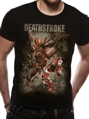 Buy Justice League Deathstroke Unisex Black T Shirt Harley Quinn Suicide Squad DC Sm • 7.95£