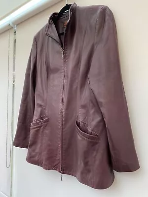 Buy Danier Women's Leather Spring Jacket, Burgundy, UK 18, Very Good Condition • 29.99£