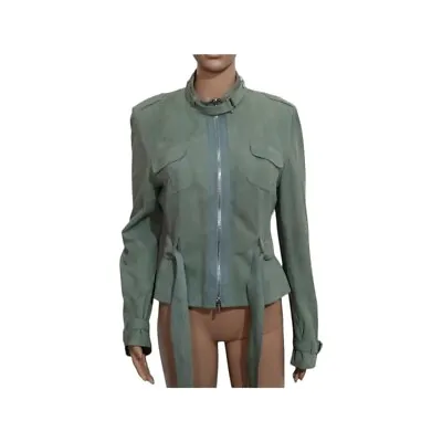Buy Karen Millen Green Suade Leather Jacket • 29.99£