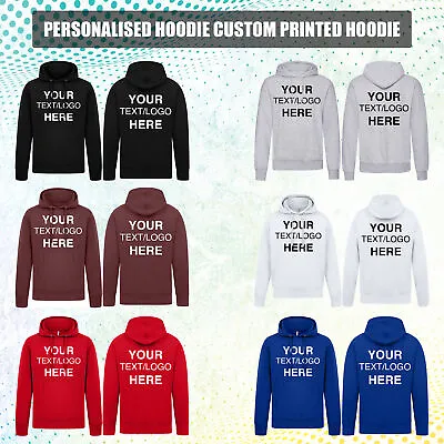 Buy Personalised Men Hoodie Custom Printed Pullover Unisex Jumper Cool Top Workwear • 17.99£