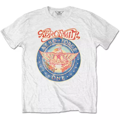 Buy Aerosmith T-Shirt Aero Force One Band New White Official • 14.95£