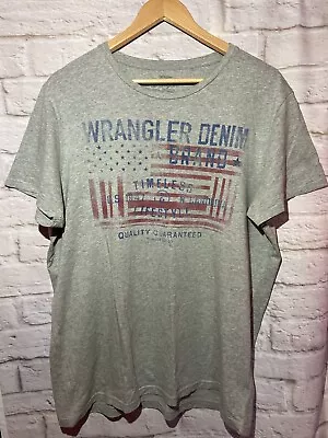 Buy Men’s Wrangler Graphic Print T Shirt XL Grey 100% Cotton Round Neck Summer • 8.95£