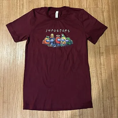 Buy Among Us Imposters Maroon Burgundy T-shirt Top S Small • 4.02£