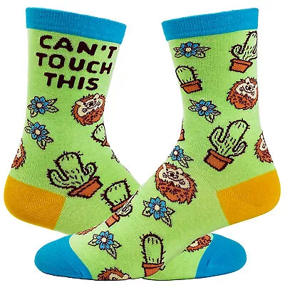 Buy Youth Can't Touch This Socks Funny Sharp Cactus Hedgehog Graphic Sarcastic • 3.94£