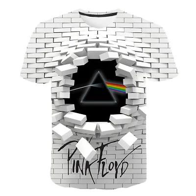 Buy Unisex 3D Pink Floyd Rock Band Short Sleeve T-shirt Tee Pullover Top Xmas Gifts • 8.88£