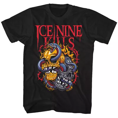 Buy Ice Nine Kills Snake Skulls Fire & Thorns Men's T Shirt Band Music Merch • 53.33£