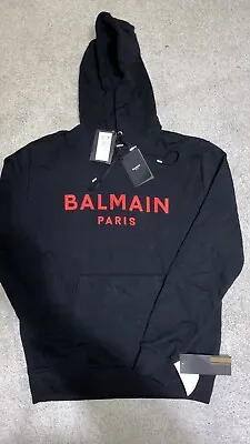Buy Authentic Balmain Black And Red Hoodie Size Uk M • 200£