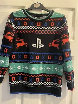 Buy Christmas Knit Jumper Boys Playstation 8-9 Years Warm • 9.99£