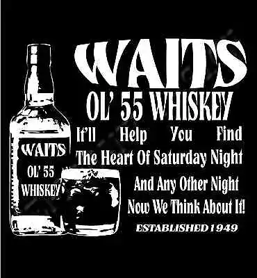 Buy Tom Waits Inspired T-Shirt  Waits Ol' 55 Whiskey Homage T-Shirt • 13.99£