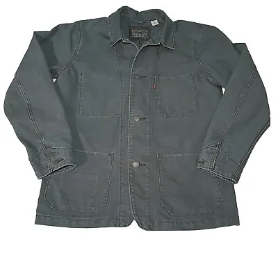 Buy Levi's Denim 30s Style Chore Jacket Mens L Large Navy Blue Button 100% Cotton • 54.99£