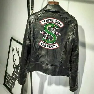 Buy Women's Southside Serpents Riverdale Leather Jacket Halloween Print Gifts 2021 • 36.58£