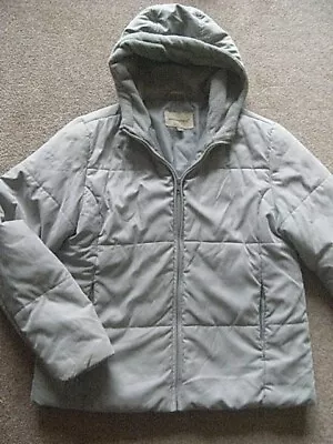 Buy Grey Padded Fully Lined Hooded Jacket From Atmosphere Size 14 • 4.99£