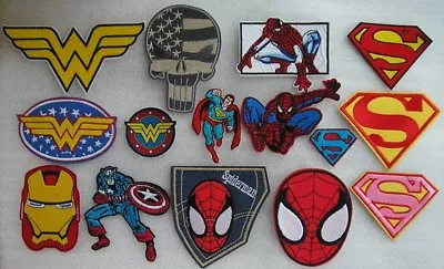 Buy Super Heroes TV Movies DC Marvel Character Novelty Iron-on Patch Selection • 2.95£