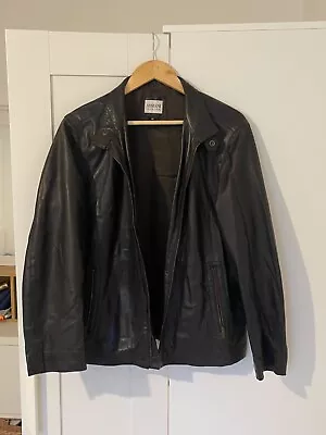 Buy Armani Collezioni Dark Brown Leather Jacket, Men’s Size 40. RN 103709 • 75£