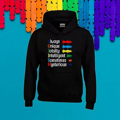 Buy Always Unique Hoodies Autism Awareness Day Hood ASD Autistic Phrase Sweatshirts • 23.99£