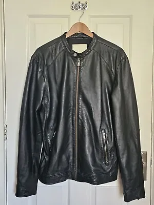 Buy Jack & Jones Premium Mens Leather Jacket, Extra Large (XL), Black (Never Worn) • 62.49£