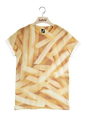 Buy Batch1 French Fries All Over Fashion Print Novelty Fast Food Unisex T-shirt • 20£
