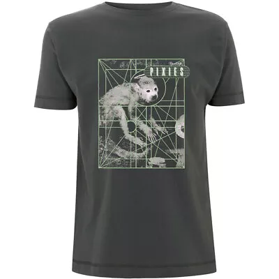 Buy Pixies Monkey Grid Grey T-Shirt NEW OFFICIAL • 16.59£