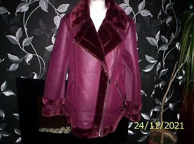 Buy New With Tags River Island Dark Red Aviator Jacket • 50£