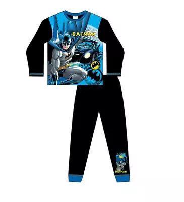 Buy Boys Batman Pyjamas 4-10 Years Size Long Sleeve Trouser Character DC Comic Blue  • 6.99£