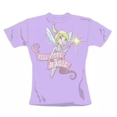Buy Ladies T-Shirt Retro Tinkerbell American Feel The Magic Skinny Fit Size Small • 8.99£