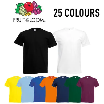 Buy Fruit Of The Loom T-Shirt Plain Mens Womens Unisex Short Sleeve Tee Top S-5XL • 9.75£