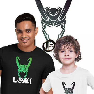 Buy Loki Helmet Marvel Superhero Comic Star Tom Hiddleston T-Shirt Kids Adults Women • 14.99£