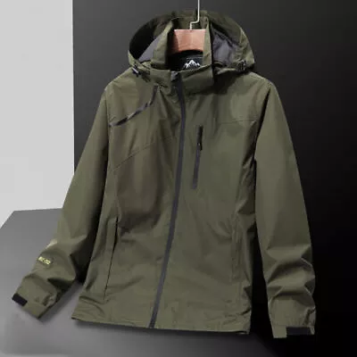 Buy Gents Waterproof Windproof Wood Camo Jacket Mens Sizes Fishing Hiking Hood Coat • 33.17£