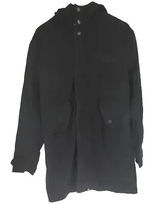 Buy PRETTY GREEN Long Cotton MOD RETRO Parka Coat Jacket UK Mens Small Black • 25.90£