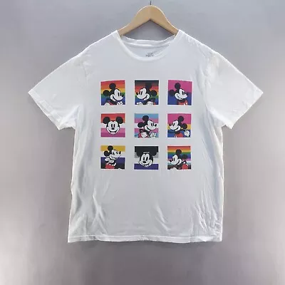 Buy Disney T Shirt XL White Mickey Mouse Graphic Print Cotton Mens • 11.39£